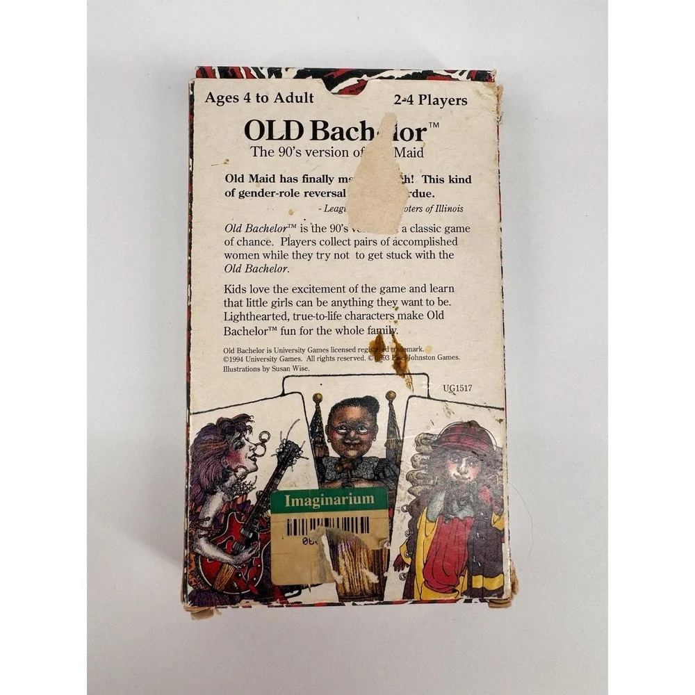 Vintage‎ Old Bachelor Card Game 1990s Funny Old Maid Twist Girl Power